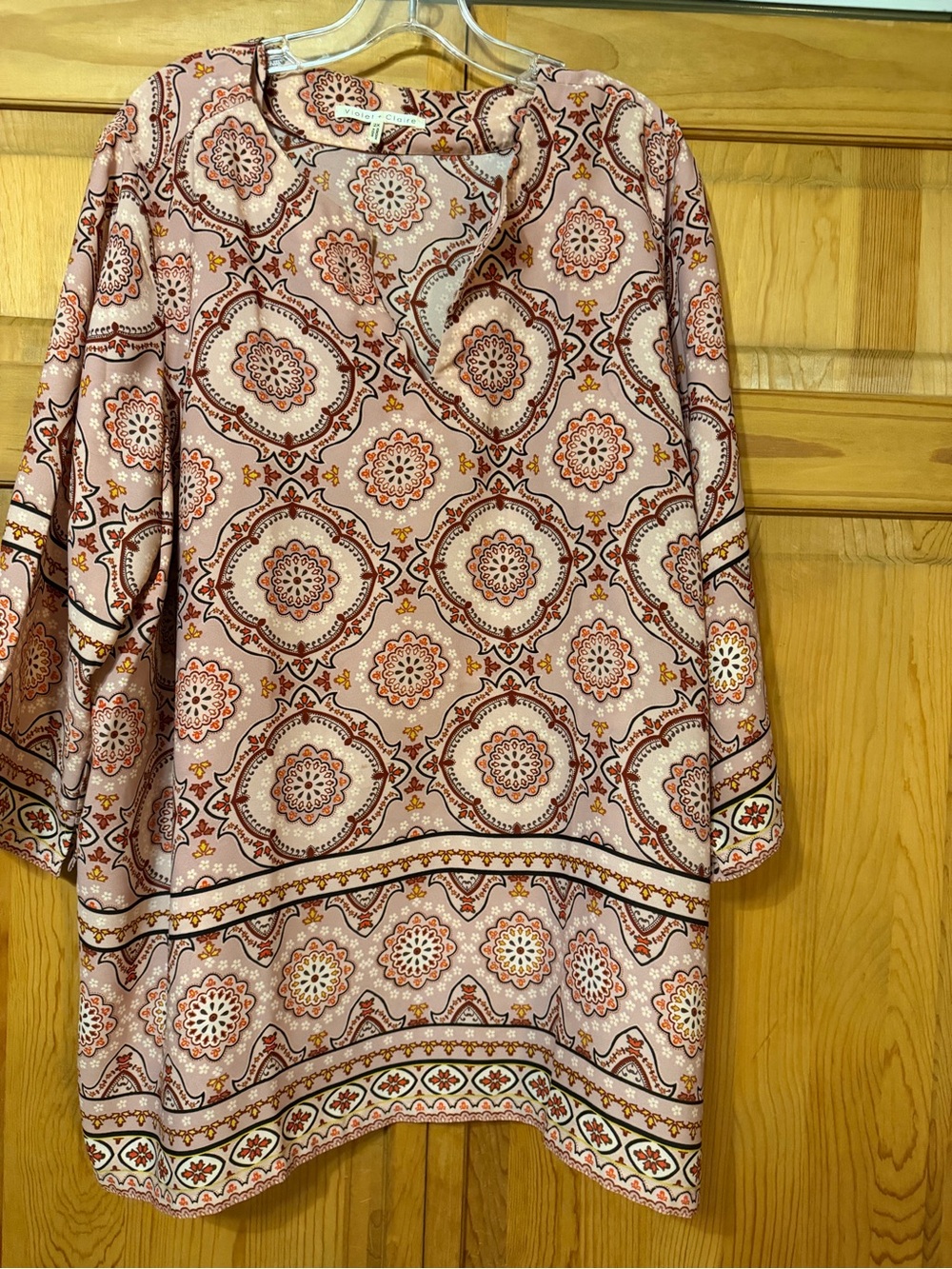 Violet & Claire Pink Puce Medallion Printed Tunic